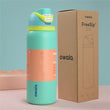 FreeSip 32 Oz Blue Insulated Stainless Water Bottle With Lid Insulated Stainless Water Bottle With For Sports And Travel Dreamy Field