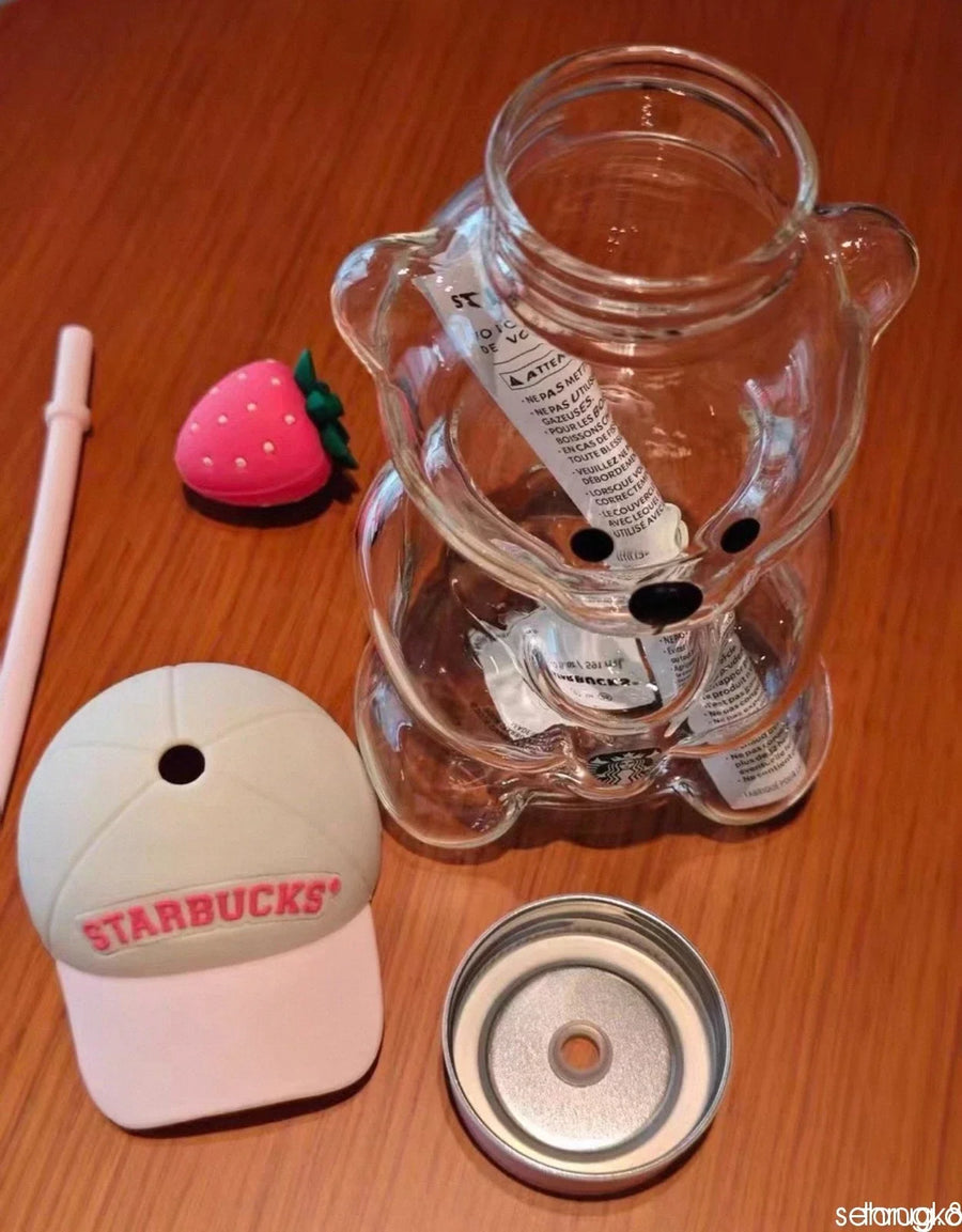 2026 Starbucks Bearista Bear Cup Tumblers Strawberry Topper Baseball Cap